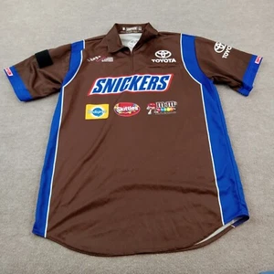 Snickers Pit Crew Shirt Mens Medium Brown Joe Gibbs Team Issued Kyle Busch MK8 - Picture 1 of 8