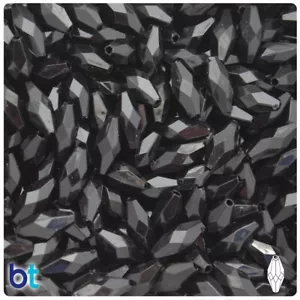 BeadTin Opaque 15mm Faceted Elongated Bicone Acrylic Beads (200pcs) Color choice - Picture 1 of 17