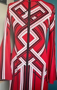 Karen Millen 60's retro style Red/white/black stripe dress - size 12 (M) BNWT - Picture 1 of 7