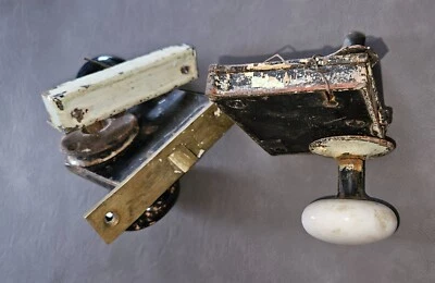 LOTE DE 2 POMOS DE PUERTA PORCLIEN VINTAGE CON PLACA FRONTAL Y CAJA DE CIERRE Foto 1 de 4