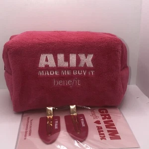 BENEFIT x ALIX Made Me buy It Make Up Bag with 2 Hair Clips - Picture 1 of 9