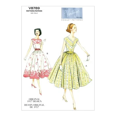 Vogue Schnittmuster V8789 - Kleid - Vintage - 50er Jahre Stil - Bild 1 von 4