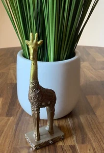 Gold Giraffe 7” Decorative Resin Decor Figurine Animal Vintage Collectible - Picture 1 of 10