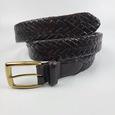 Orvis Latigo Dark Brown Braided Leather Belt Brass Buckle Size 40 Model 2GS3