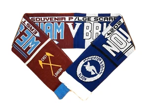 West Ham United v Brighton & Hove Albion Match Scarf & Football Memorabilia - Picture 1 of 7