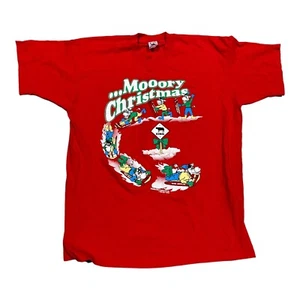 Vintage Holiday Cows "Mooory Christmas" T-Shirt Size XL Parody Milk Promo Shirt - Picture 1 of 5