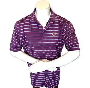 Peter Millar - Men's XL Summer Comfort Polo Shirt Purple with Blue Stripe Short - Picture 1 of 15