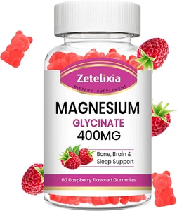 Magnesium Glycinate Gummies, High Absorption Magnesium Glycinate Supplements for - Picture 1 of 12