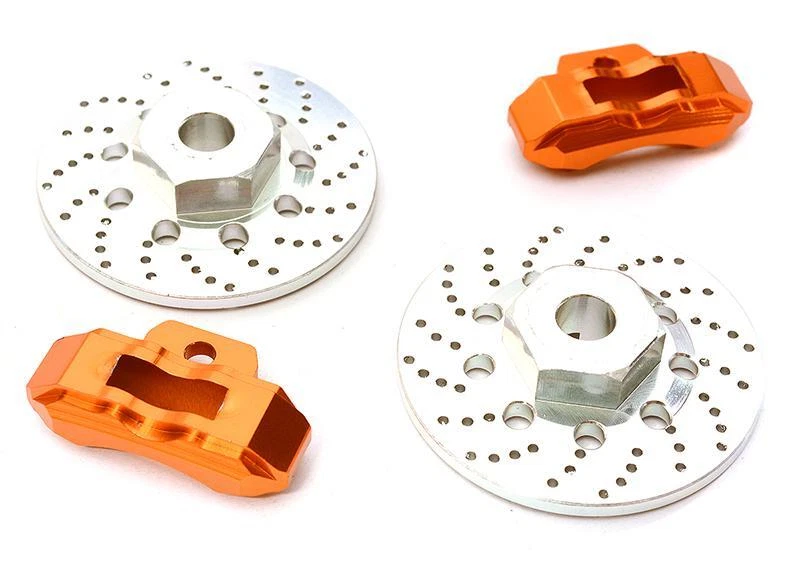 Realistic Alloy Rear Brake Disc for Traxxas 1/10 4-Tec 2.0 - Orange (2-Pack) - Image 1 of 1