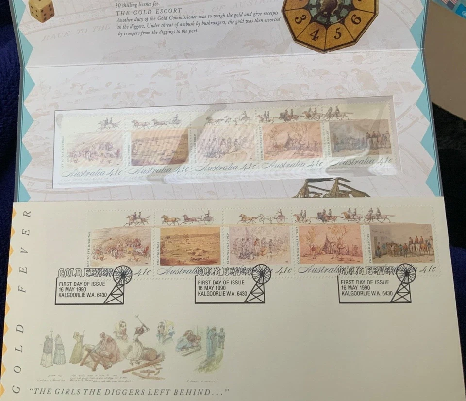 Gold fever Australia FDC 1990 and mint booklet - Image 1 of 1