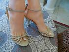 Blumarine Gold Snake Embosed Leather Strappy Sandals Size 36 1/2M