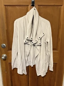 Cárdigan Sudadera All Saints Brooke Beige Tejido Frente Abierto Para Mujer’s Grande L - Imagen 1 de 6