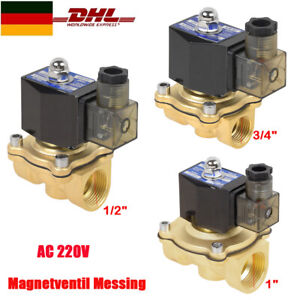Magnetventil Messing 3/4" 1/2" 1" 0-10 Bar NC Stromlos Geschlossen 230V Ventil