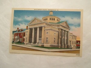 Martinsville Virginia Postcard Baptist Church VA - Picture 1 of 2