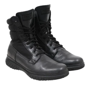 Botas de Combate Prada Talla US10 UK9 Cuero Negro Nylon Gruesas Deportivas Suela de Goma - Imagen 1 de 8