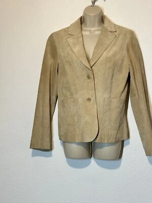 Chaqueta Blazer Vintage Y2K Beige Tostado Gamuza 2 Botones Mediana Western Rodeo Foto 1 de 4