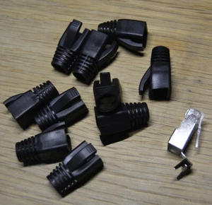 20 X RJ45 Cat7 Cat6a plug boots Black and Blue options, Ultrafastnet - Picture 1 of 4
