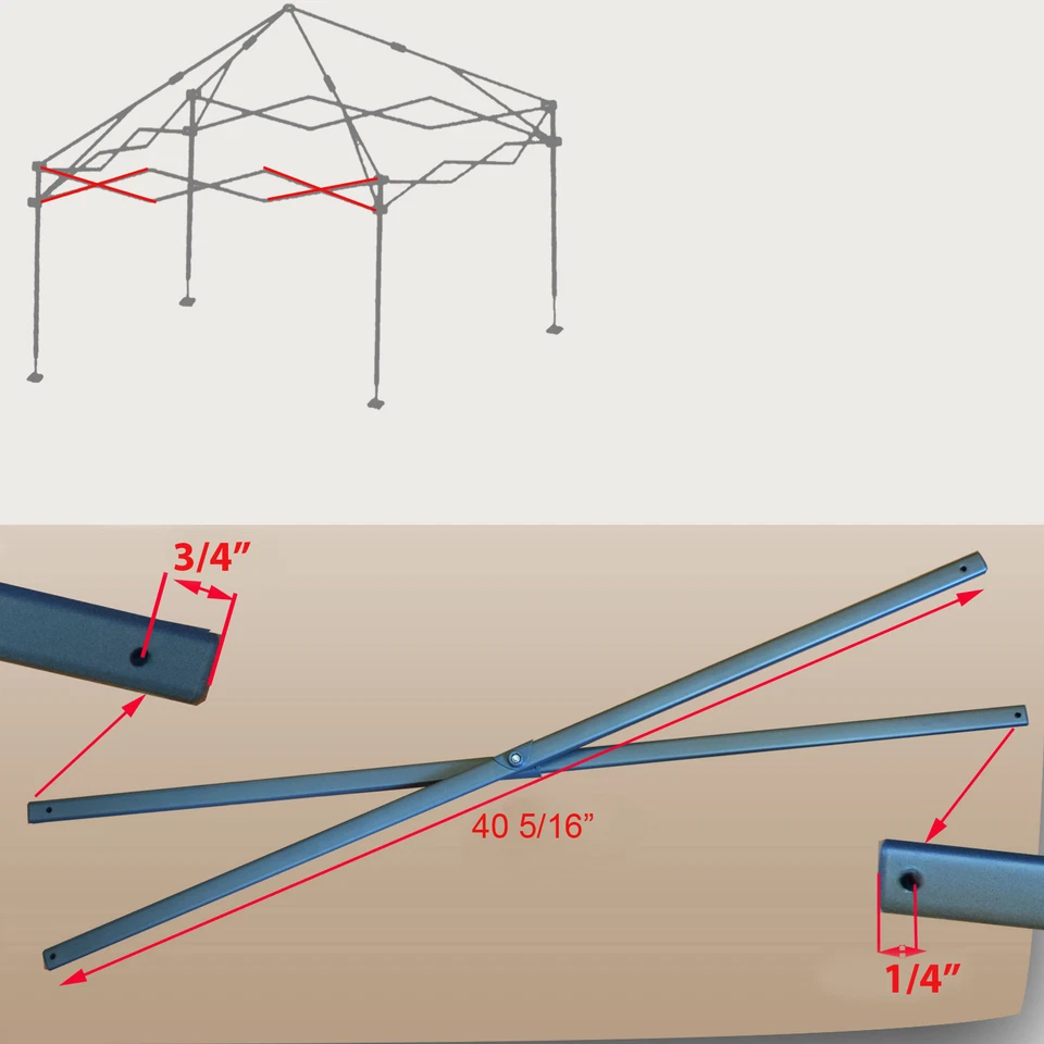 Coleman New Style 10' x 10' Shelter Canopy Gazebo SIDE TRUSS Bar Part 40 5/16" - Image 1 of 1