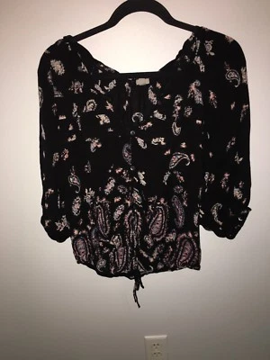 Blusa Ecote Azul Boho Manga 3/4 Talla Mediana  Foto 1 de 2