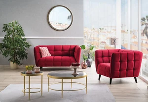 Sessel Zweisitzer Sofa Designersofa Chesterfield Luxuscouch CASTELLO modern - Bild 1 von 5