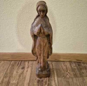 Vintage Religious Wood Carved Statue - Picture 1 of 7