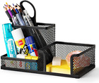 Mesh Desk Organizer Office Supplies Caddy with Pencil Holder and Storage Baskets