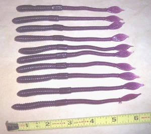 Señuelo de pesca Manns 6" gusano de gelatina púrpura/ciruela gusano lubina paquete de 10 descontinuado - Imagen 1 de 7