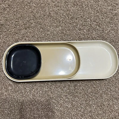 Set of 3 Melamine Nesting Trays in Beige Tan And Black - Image 1 of 3