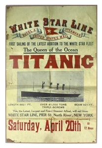 Titanic Return Sailing Medium Vintage Wooden Sign 200mm x 300mm (sg) - Picture 1 of 1