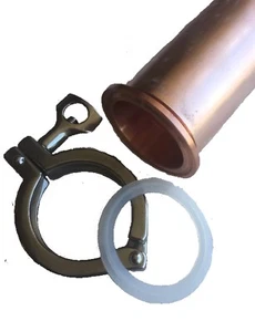 2 Zoll Kupferbeschlag & Edelstahl Tri Klemme Fass Still Adapter Kit passt 2 Zoll Kupferrohr - Bild 1 von 11