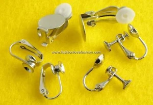 4 Paar Silber Clip On Kugel, Schraube Rückseite Ohrring Fundstücke - Bild 1 von 5