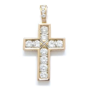 CARTIER B7003242 Aurora Cross 18K Pink Gold Pendant Top Charm Diamond /293020 - Picture 1 of 7