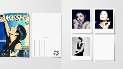 MADONNA - RAIN....Polaroid Photo's & Postcard. - Image 1 of 3