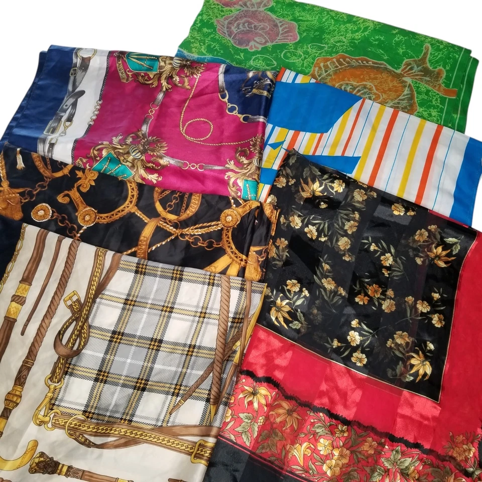 Винтажный 90-х годов Y2k шарфы лот из 6 старых денег Cottagecore классический богемное - Изображение 1 из 1