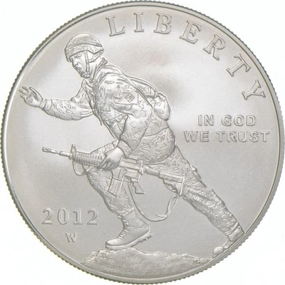 2012-W Unc Infantry Soldier Commemorative Silver Dollar $1 - Image 1 of 3