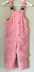 Hanna Andersson Outdoor Schneehose Latzhose rosa rot Blumen Mädchen 110 US 5T Overall - Bild 1 von 6