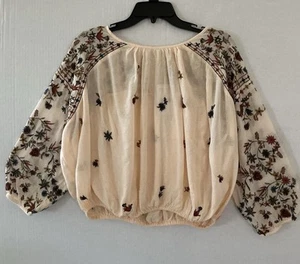 Free People BAUCHFREIES TOP BESTICKT MEHRFARBIG GRÖSSE LARGE NEU MIT ETIKETT - Bild 1 von 3