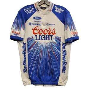 Camiseta deportiva vintage TOMMASO para hombre 2XL blanca azul logotipo COORS LIGHT ropa deportiva de ciclismo - Imagen 1 de 10
