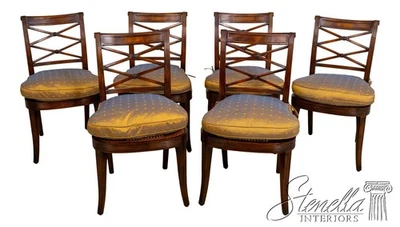 L70887: Juego de 6 sillas de comedor estilo asiento bastón de nogal THEODORE ALEXANDER Foto 1 de 4