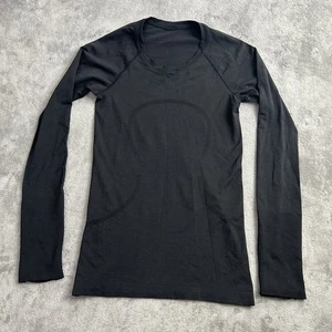 Camicia Lululemon Swiftly Tech donna 4 nera manica lunga performance tempo libero - Foto 1 di 12