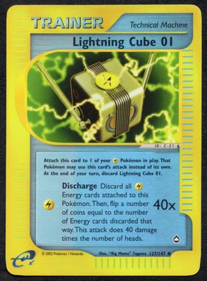 Lightning Cube 01 - 127/147 - Reverse Holo - Aquapolis Near Mint - Image 1 of 2