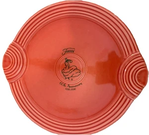 Fiesta 60th Anniversary handled cake plate Persimmon - Picture 1 of 6