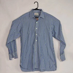 Turnbull & Asser London Dress Shirt Striped Blue Green White Made in England - Picture 1 of 7