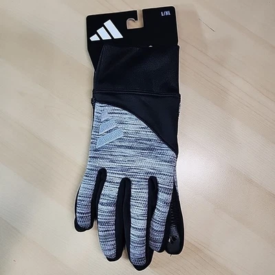 Adidas Warm COLD.RDY Running Comfort Touch Gloves Black Grey Men's Size L/XL New - Image 1 of 4
