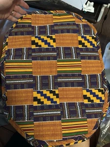 Juego de 2 manteles individuales tejidos de tela Kente 19" x 14" Ghana multicolor - Imagen 1 de 2