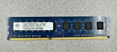 Nanya Memory Module - 4GB - 2Rx8 - PC3 - 12800U - NT4GC64B8HG0NF-DI - Image 1 of 2