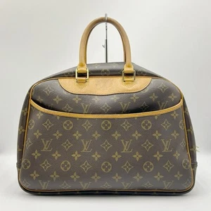 LOUIS VUITTON Deauville Handbag Brown Reuse Used Women's Authentic - Picture 1 of 23