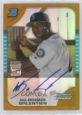 2005 Bowman Chrome Gold Refractor /50 Wladimir Balentien #344 Rookie Auto RC - Image 1 of 2