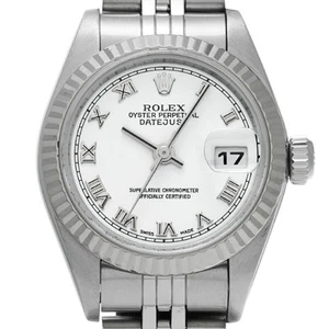ROLEX WATCH DATEJUST 79174 P SERIAL AUTOMATIC WINDING WHITE SS/WHITE GOLD LADIES - Picture 1 of 5