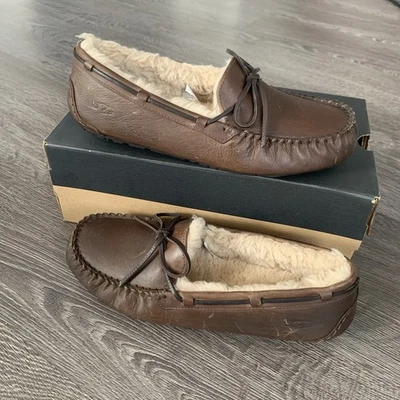 Zapatillas de cuero UGG Olsen para hombre talla 11 forradas de piel de oveja tostadas/marrones nuevas Foto 1 de 4